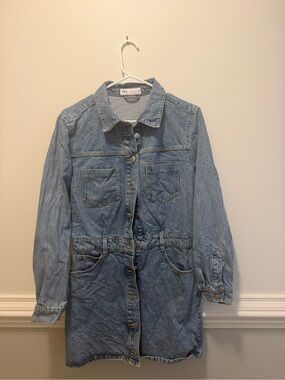 Zara Blue Denim Long Sleeve Dress